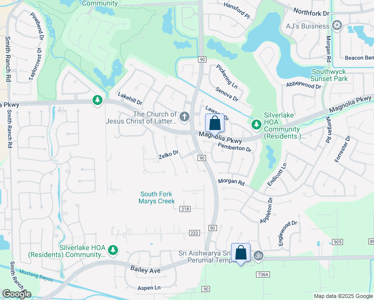 map of restaurants, bars, coffee shops, grocery stores, and more near 3122 Amerson Drive in Pearland