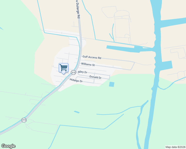 map of restaurants, bars, coffee shops, grocery stores, and more near 201 Donald Drive in Houma