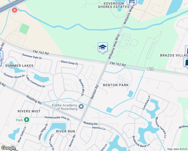 map of restaurants, bars, coffee shops, grocery stores, and more near 8519 Lisboa Lane in Rosenberg
