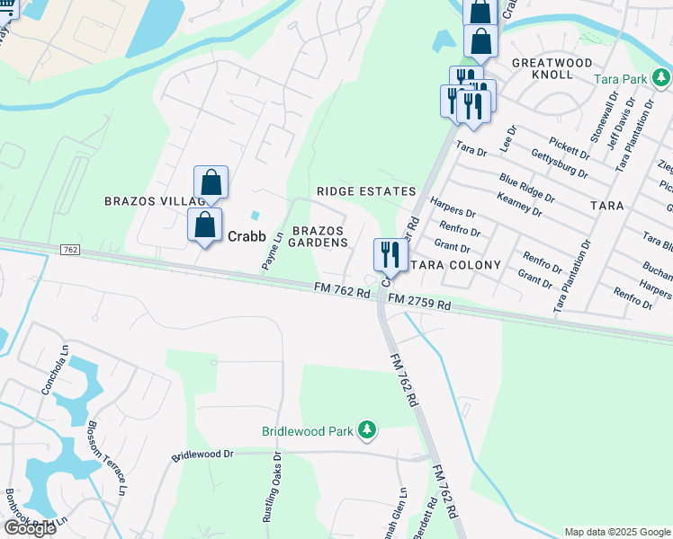 map of restaurants, bars, coffee shops, grocery stores, and more near 6419 Granite Springs Lane in Richmond