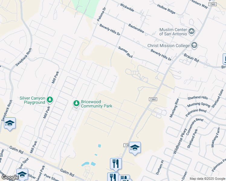 map of restaurants, bars, coffee shops, grocery stores, and more near 10251 Fm 1560 North in San Antonio