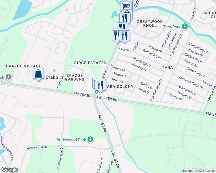 map of restaurants, bars, coffee shops, grocery stores, and more near 6618 Grant Drive in Richmond