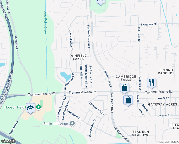 map of restaurants, bars, coffee shops, grocery stores, and more near 3234 Becker Glen Street in Fresno