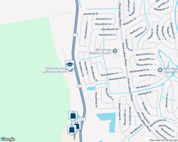 map of restaurants, bars, coffee shops, grocery stores, and more near 18 Woodlyn Lane in Palm Coast