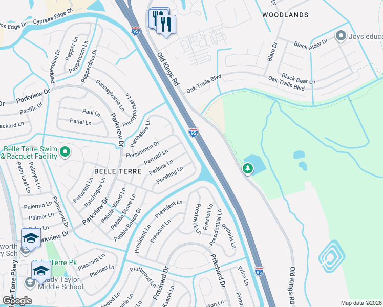 map of restaurants, bars, coffee shops, grocery stores, and more near 89 Persimmon Drive in Palm Coast