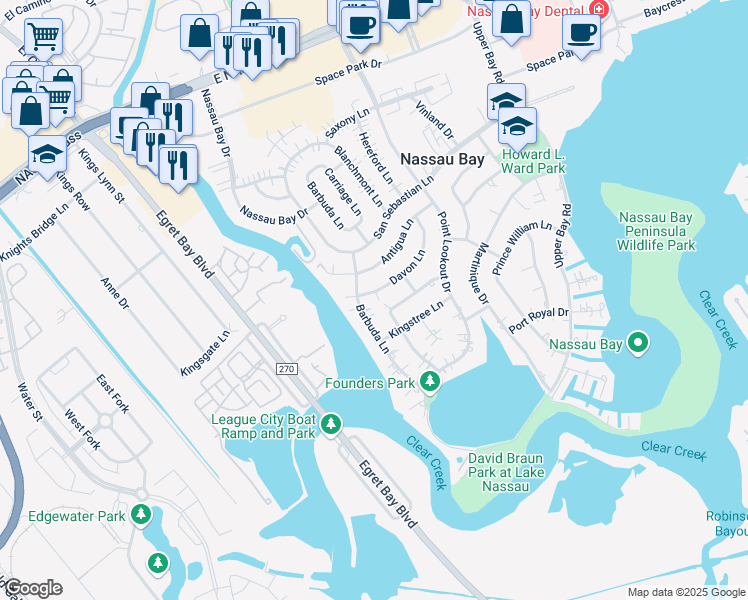 map of restaurants, bars, coffee shops, grocery stores, and more near 1406 Davon Lane in Houston