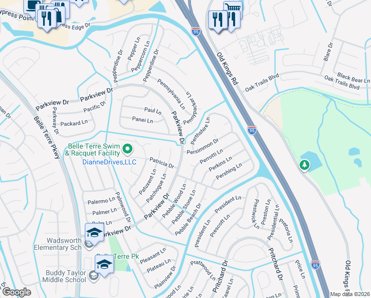 map of restaurants, bars, coffee shops, grocery stores, and more near 209 Parkview Drive in Palm Coast
