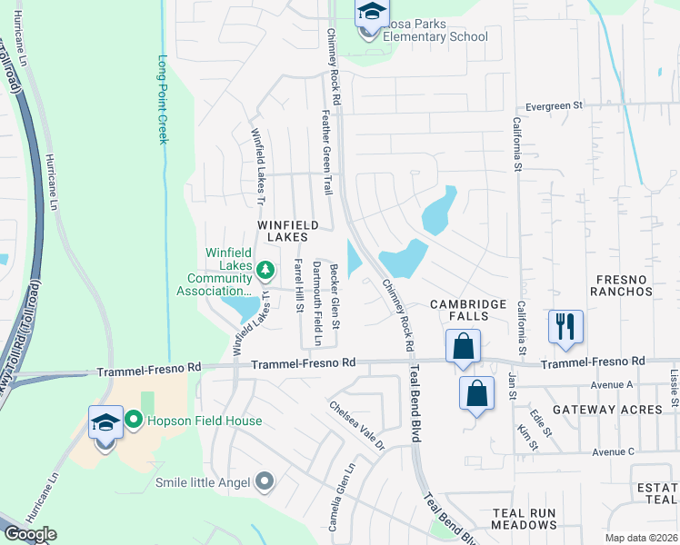 map of restaurants, bars, coffee shops, grocery stores, and more near 3215 Becker Glen Street in Fresno