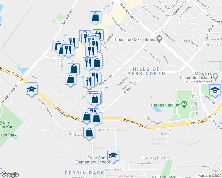 map of restaurants, bars, coffee shops, grocery stores, and more near 4234 Greystone Drive in San Antonio