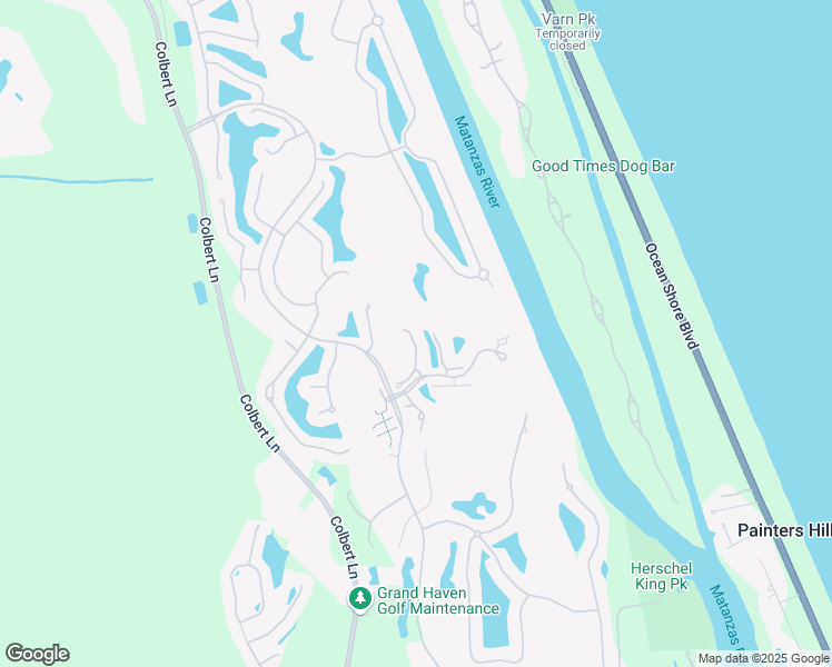 map of restaurants, bars, coffee shops, grocery stores, and more near 21 River Park Drive North in Palm Coast