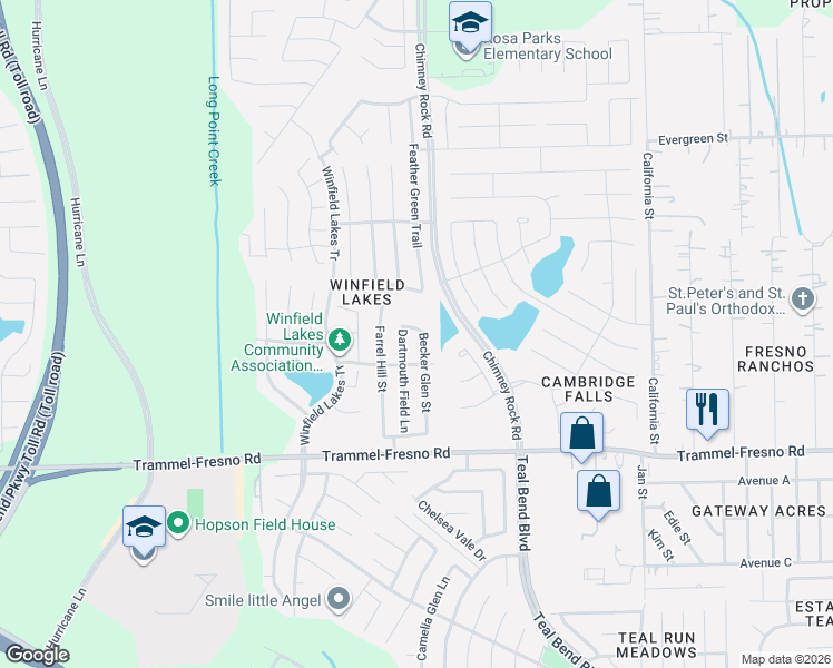 map of restaurants, bars, coffee shops, grocery stores, and more near 3215 Becker Glen Street in Fresno