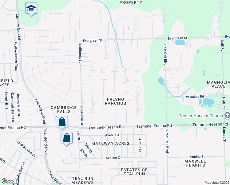 map of restaurants, bars, coffee shops, grocery stores, and more near 3207 Pennsylvania Street in Fresno