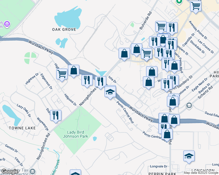 map of restaurants, bars, coffee shops, grocery stores, and more near in San Antonio