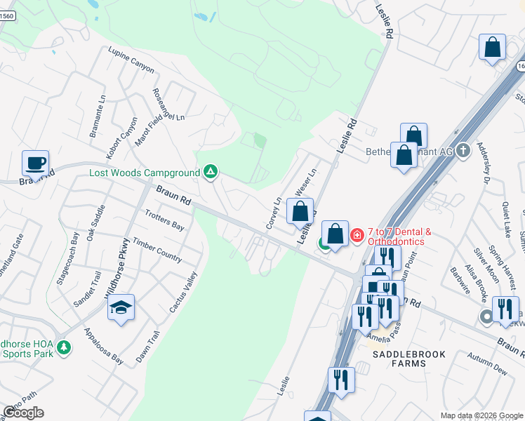 map of restaurants, bars, coffee shops, grocery stores, and more near 9839 Cochem Path in Helotes