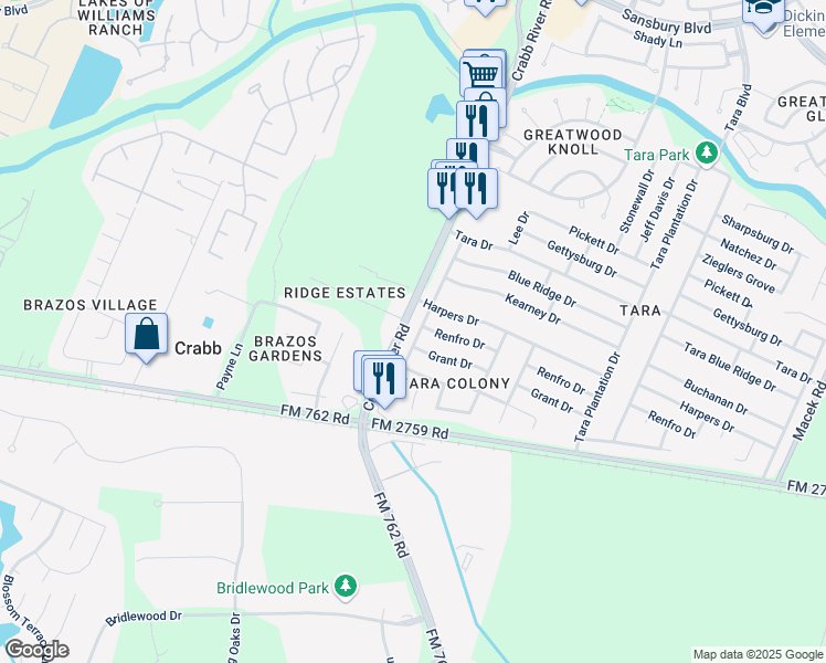 map of restaurants, bars, coffee shops, grocery stores, and more near 213 Willoughby Drive in Richmond