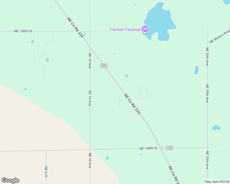 map of restaurants, bars, coffee shops, grocery stores, and more near 14450 Northeast Co Road 339 in Trenton