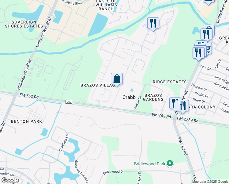 map of restaurants, bars, coffee shops, grocery stores, and more near 150 Thunder Basin Drive in Richmond