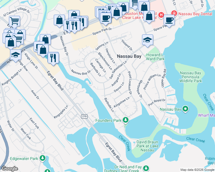 map of restaurants, bars, coffee shops, grocery stores, and more near 1411 Antigua Lane in Houston