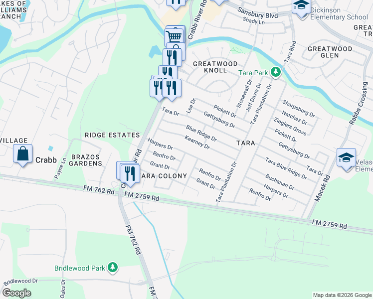 map of restaurants, bars, coffee shops, grocery stores, and more near 6731 Harpers Drive in Richmond