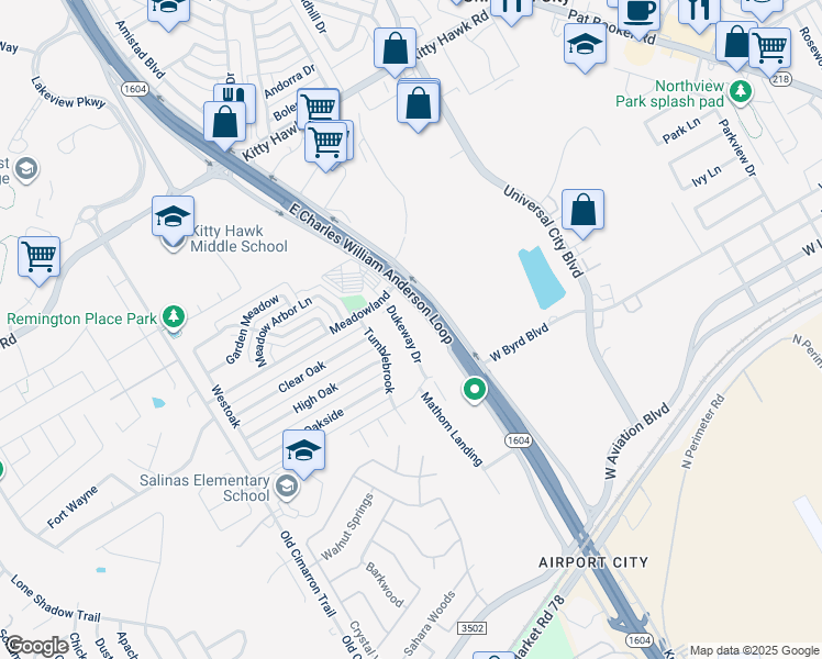 map of restaurants, bars, coffee shops, grocery stores, and more near 538 Dukeway Drive in Universal City
