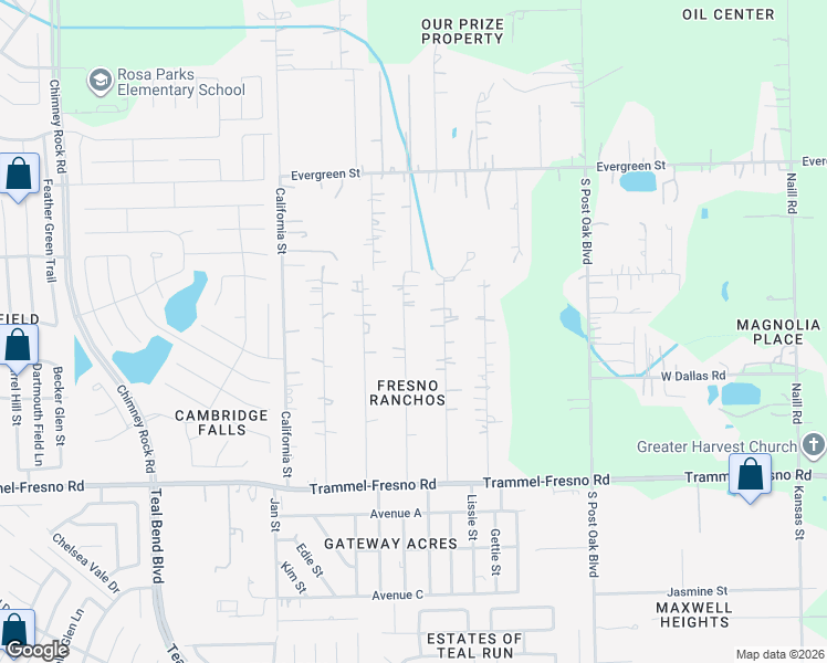 map of restaurants, bars, coffee shops, grocery stores, and more near 3107 Pennsylvania Street in Fresno