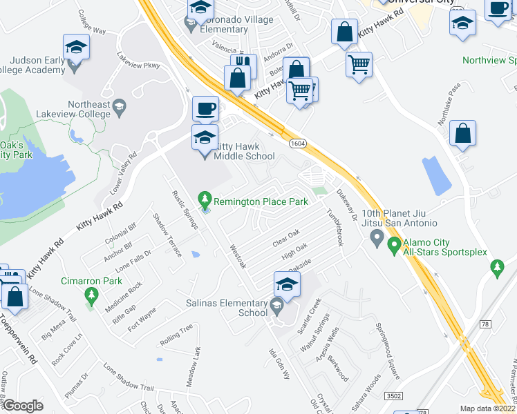 map of restaurants, bars, coffee shops, grocery stores, and more near 736 Meadow Arbor Lane in Universal City