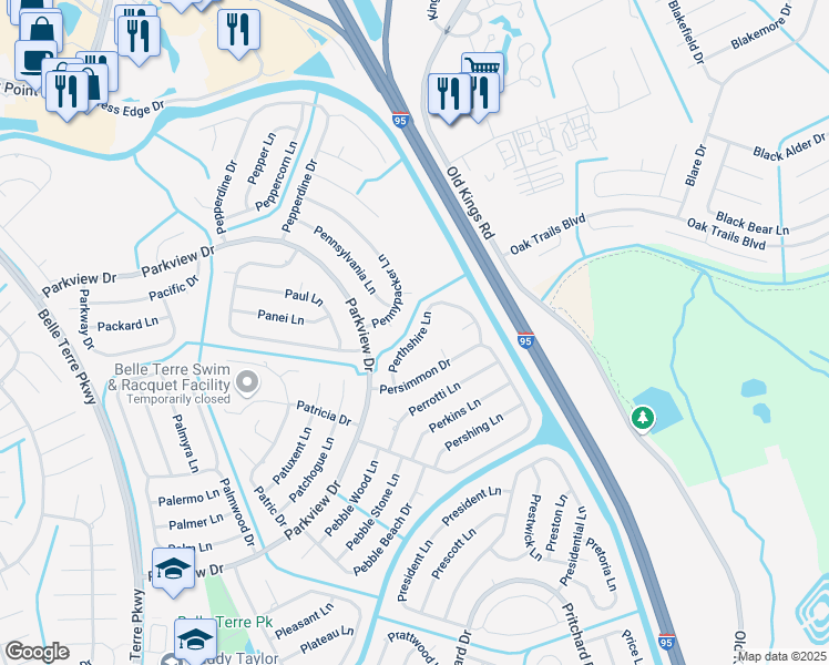 map of restaurants, bars, coffee shops, grocery stores, and more near 29 Perthshire Lane in Palm Coast