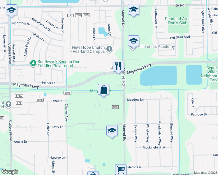 map of restaurants, bars, coffee shops, grocery stores, and more near 11326 Sagecounty Drive in Pearland