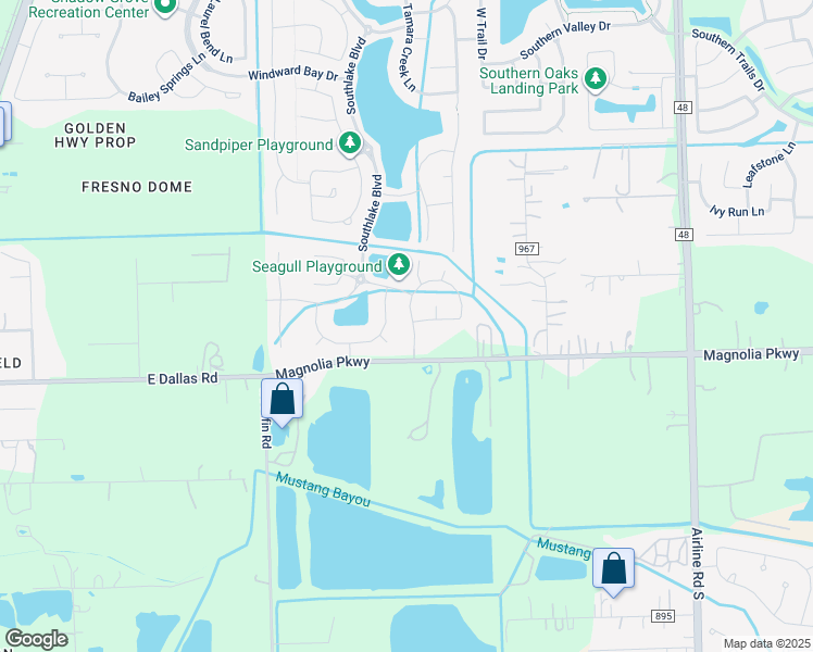 map of restaurants, bars, coffee shops, grocery stores, and more near 3716 Ashford Bridge Lane in Pearland