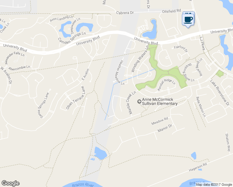 map of restaurants, bars, coffee shops, grocery stores, and more near 5214 Heather Meadow Lane in Sugar Land
