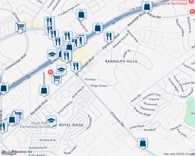 map of restaurants, bars, coffee shops, grocery stores, and more near 6214 Balcombe in Live Oak