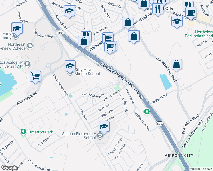 map of restaurants, bars, coffee shops, grocery stores, and more near 714 Garden Meadow in Universal City