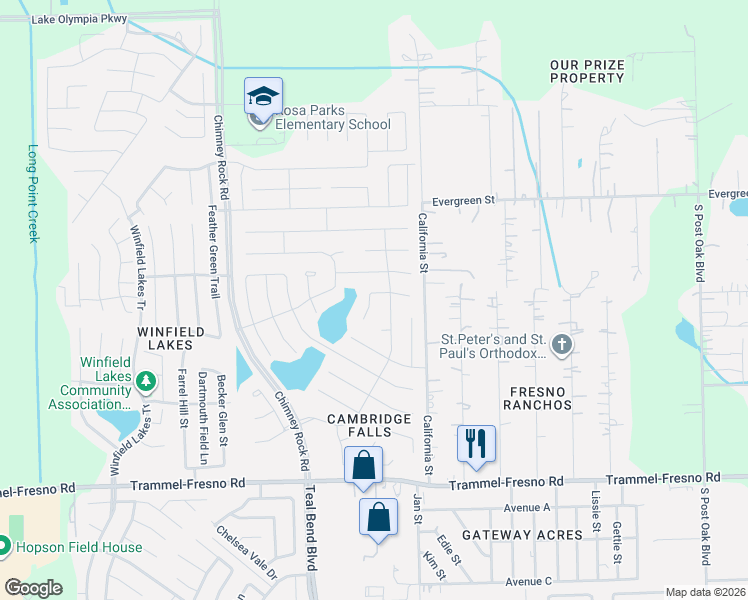 map of restaurants, bars, coffee shops, grocery stores, and more near 3007 Snowy Meadow Lane in Fresno