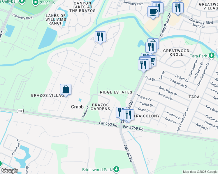 map of restaurants, bars, coffee shops, grocery stores, and more near 5611 Rabb Ridge Drive in Richmond