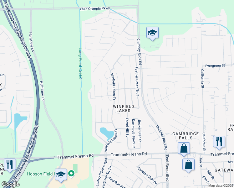 map of restaurants, bars, coffee shops, grocery stores, and more near 2914 Acacia Fair Lane in Fresno