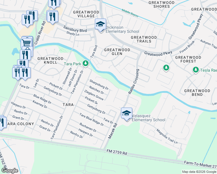 map of restaurants, bars, coffee shops, grocery stores, and more near 7211 Sharpsburg Drive in Richmond