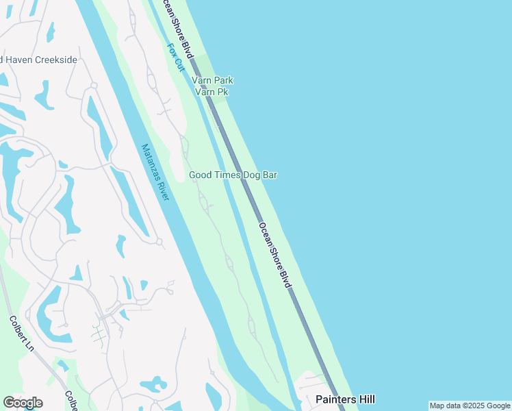 map of restaurants, bars, coffee shops, grocery stores, and more near 3141-3177 A1A Scenic and Historic Coastal Byway in Flagler Beach