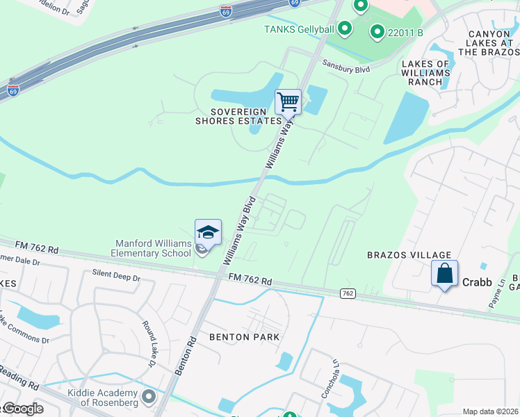 map of restaurants, bars, coffee shops, grocery stores, and more near 5131 Williams Way Boulevard in Richmond