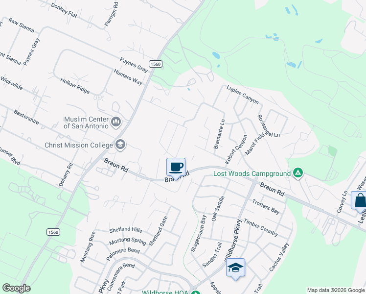 map of restaurants, bars, coffee shops, grocery stores, and more near 10732 Texas Star in Helotes