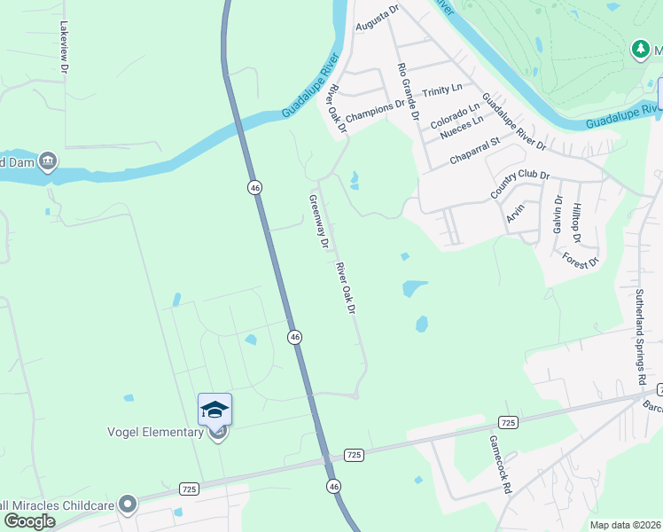 map of restaurants, bars, coffee shops, grocery stores, and more near 508 River Oak Drive in Seguin