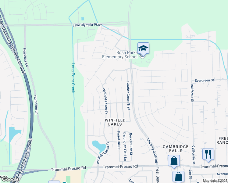 map of restaurants, bars, coffee shops, grocery stores, and more near 2718 Darby Brook Drive in Fresno