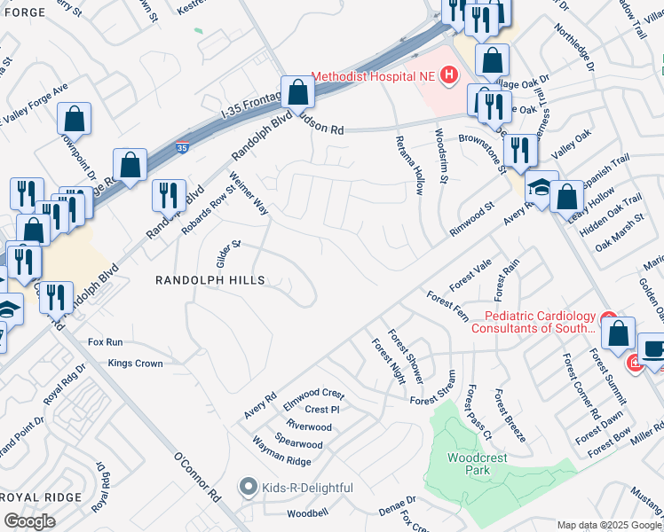 map of restaurants, bars, coffee shops, grocery stores, and more near 11747 Seiffert in Live Oak