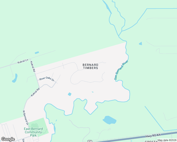 map of restaurants, bars, coffee shops, grocery stores, and more near 14415 Sycamore Circle in East Bernard