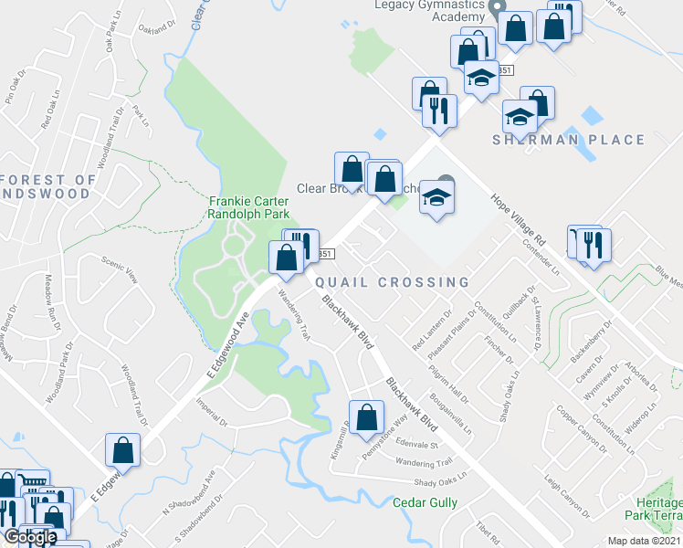 map of restaurants, bars, coffee shops, grocery stores, and more near 15355 Blackhawk Boulevard in Friendswood