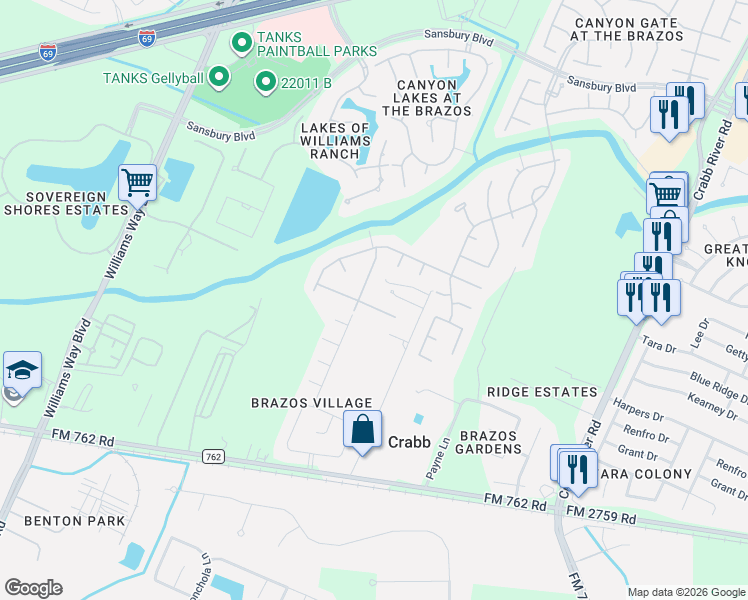 map of restaurants, bars, coffee shops, grocery stores, and more near 5711 Indigo Trails Dr in Richmond