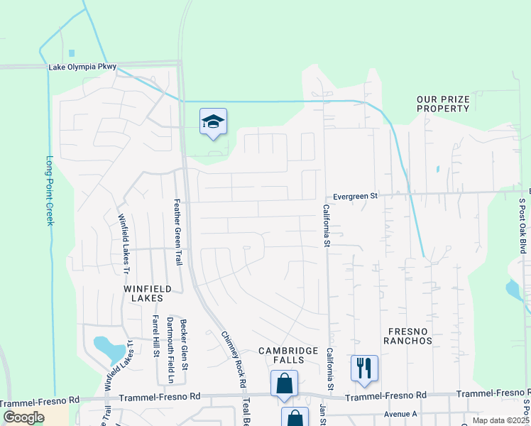 map of restaurants, bars, coffee shops, grocery stores, and more near 1950 Bravos Manor Lane in Fresno