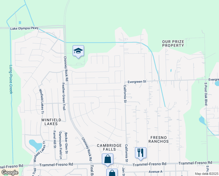 map of restaurants, bars, coffee shops, grocery stores, and more near 1914 Bravos Manor Lane in Fresno