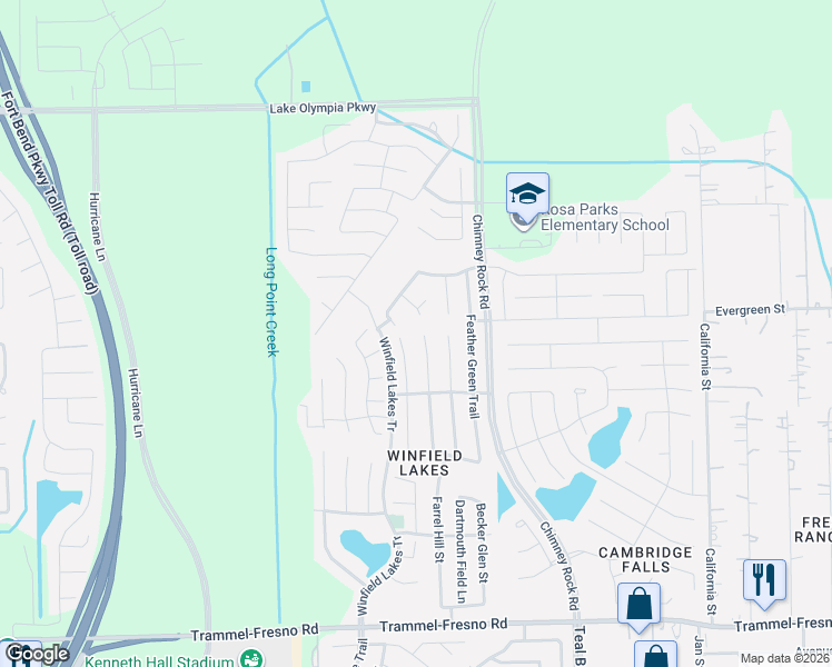 map of restaurants, bars, coffee shops, grocery stores, and more near 2702 Darby Brook Drive in Fresno