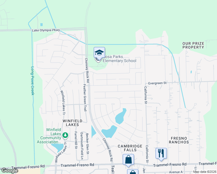map of restaurants, bars, coffee shops, grocery stores, and more near 2034 Bravos Manor Lane in Fresno