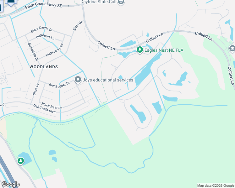 map of restaurants, bars, coffee shops, grocery stores, and more near 231 Willow Oak Way in Palm Coast